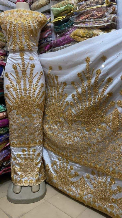 Indian George Fabric Material. 2.5yrds Net + 2.5yrds Silk + 2yrds Net blouse