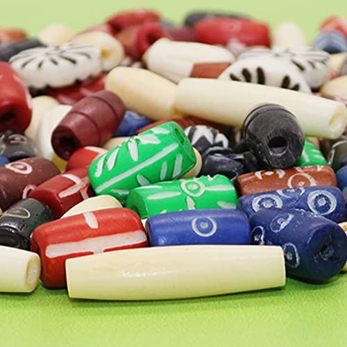 120 PCS Ox Bone Beads for Making Jewelry | Large Natural African Beads | Assorted Craft Beads